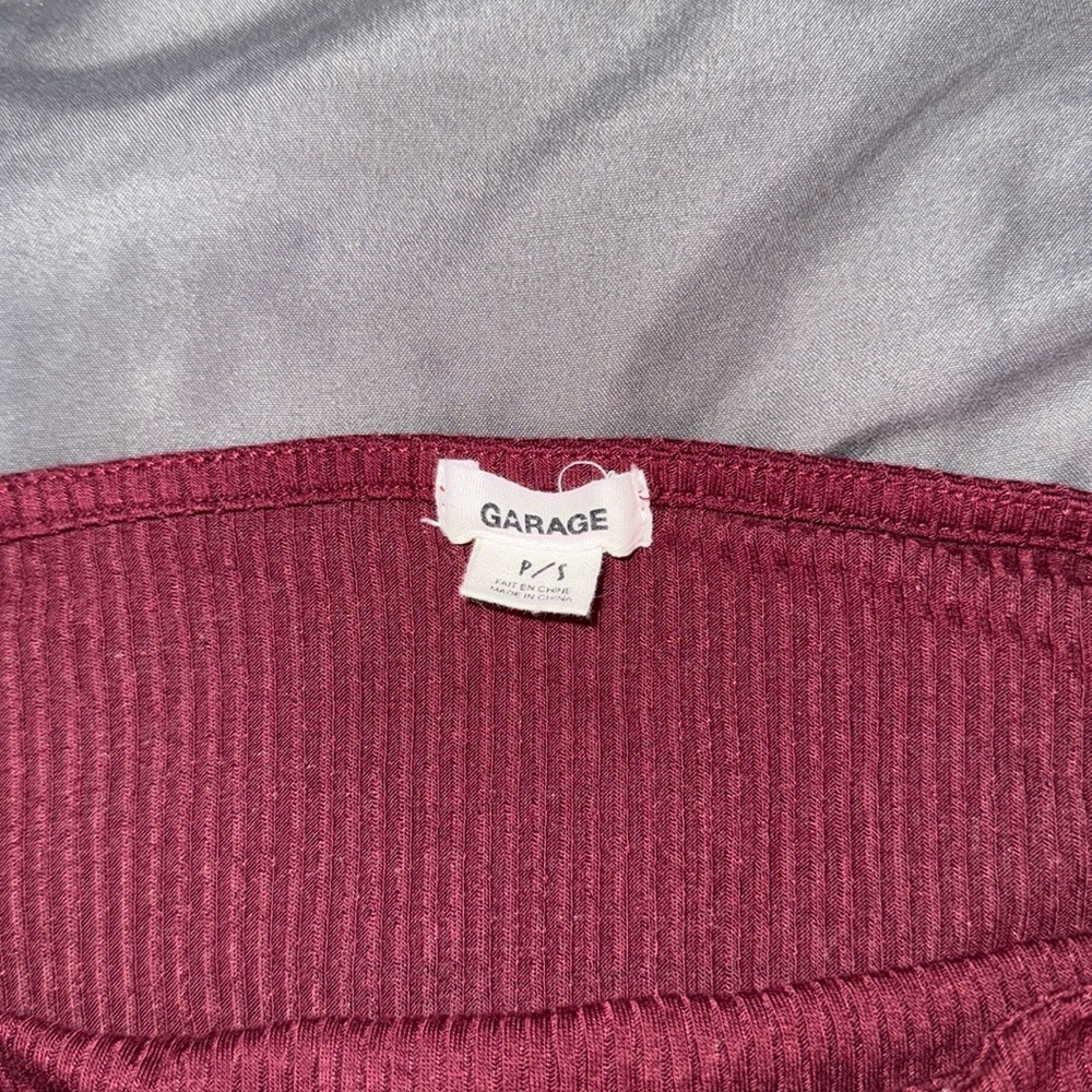 Garage Maroon Spaghetti Strap Bodysuit - Picture 3 of 3